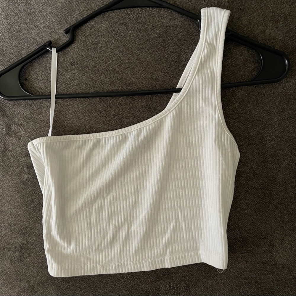 White cropped top